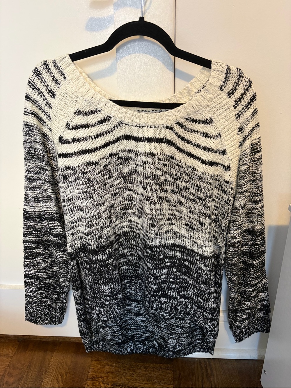 Vintage Havana Black & White Ombre Scoop Neck Sweater